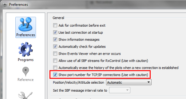 File > Preferences and tick the box labelled Show port number for TCP/IP connections